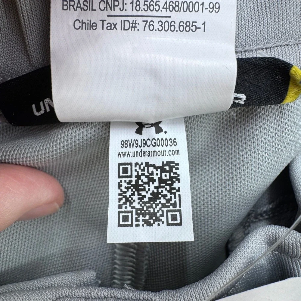 Under Armour Baseball Pants Youth XL Leadoff Gray Blue‎ HeatGear Piped Logo